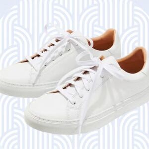 Margaux White Leather Sneakers